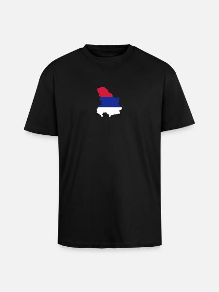 Serbia - Unisex Oversized Heavyweight T-shirt - black