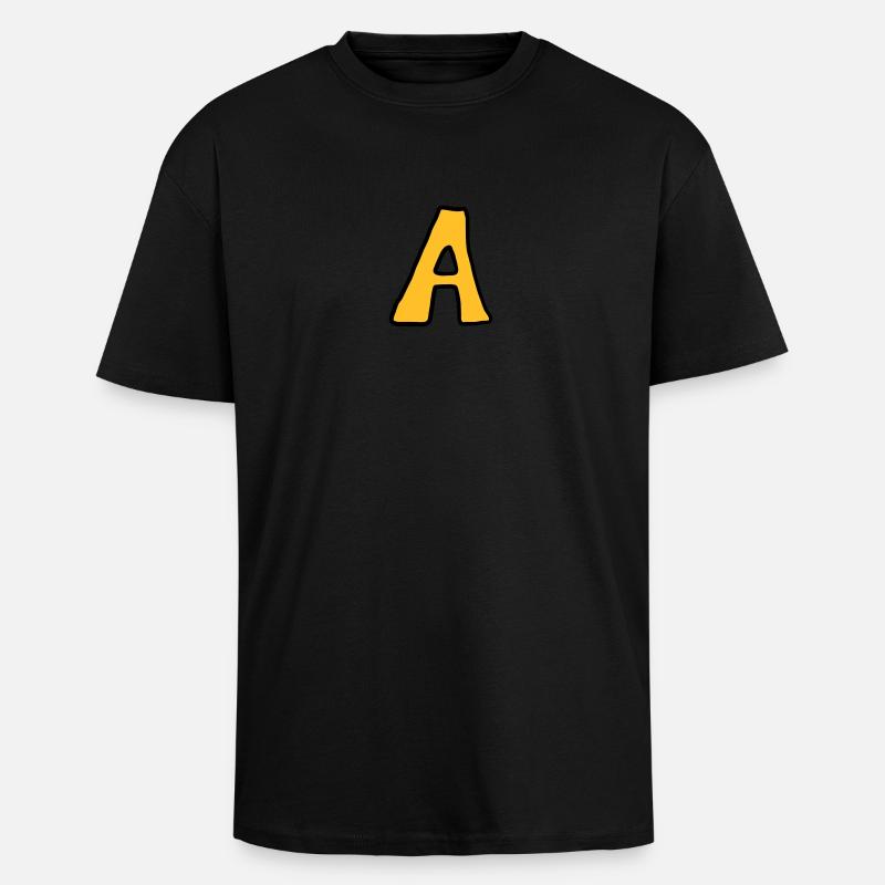 Buchstabe A Comic Cartoon - Oversized Heavyweight Unisex T-Shirt - Schwarz