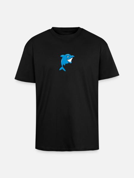 Delfin witty - Unisex Oversized Heavyweight T-shirt - black