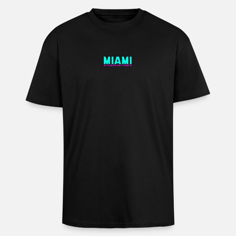 Miami Neon Coordinates - Unisex Oversized Heavyweight T-shirt - black