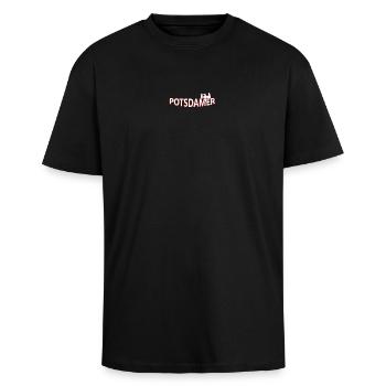 POTSDAMer - T-shirt unisexe oversize épais - noir - Devant - Alina (178cm) & Michal (187cm)
