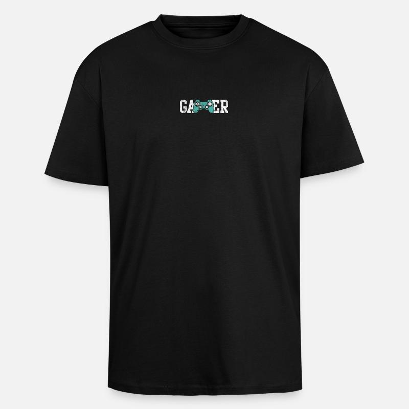 Gamer Glyphs Controller T-Shirt - Oversized Heavyweight Unisex T-Shirt - Schwarz