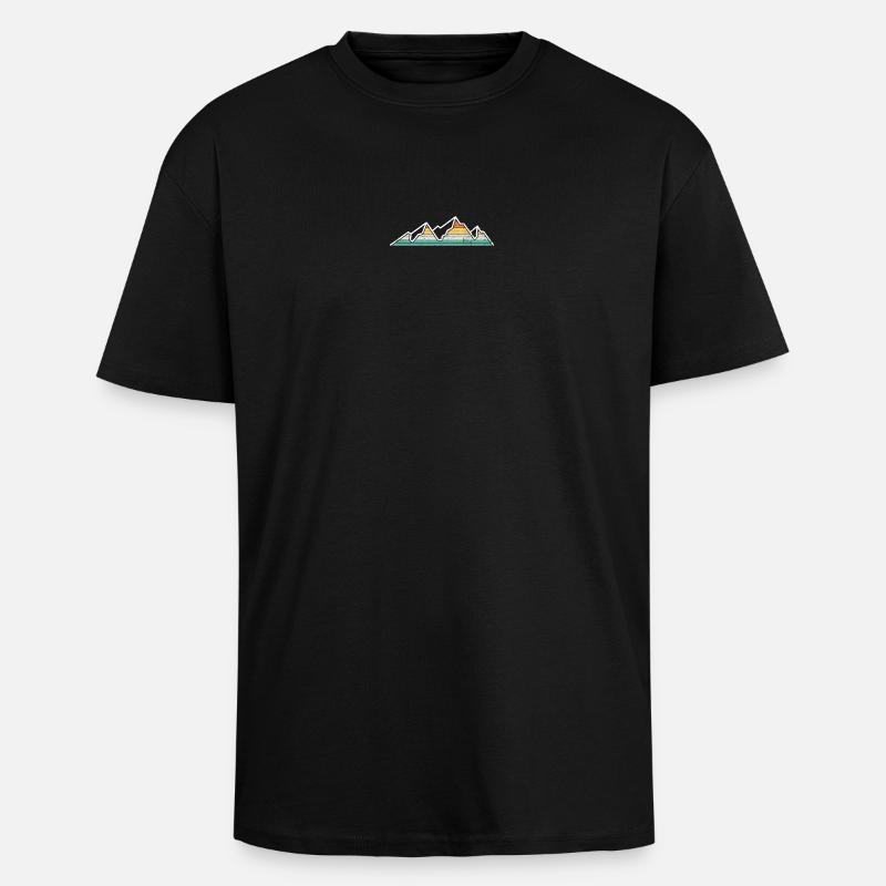 Pastel Rainbow Mountain Ridge - Oversized Heavyweight Unisex T-Shirt - Schwarz