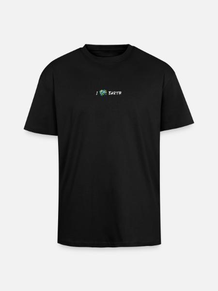 I love the earth white - Unisex Oversized Heavyweight T-shirt - black