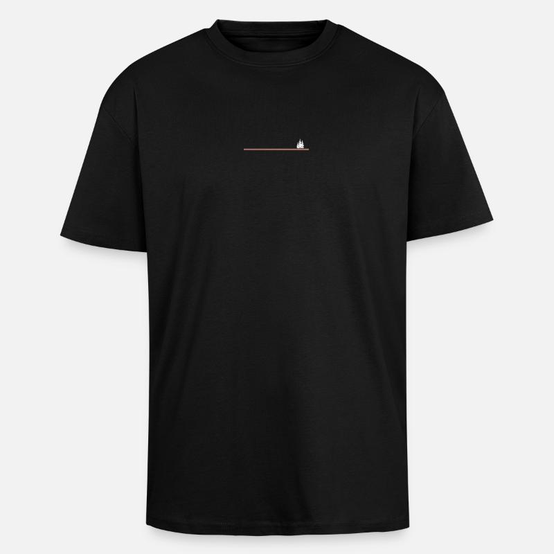Baumgrenze Retro - Oversized Heavyweight Unisex T-Shirt - Schwarz