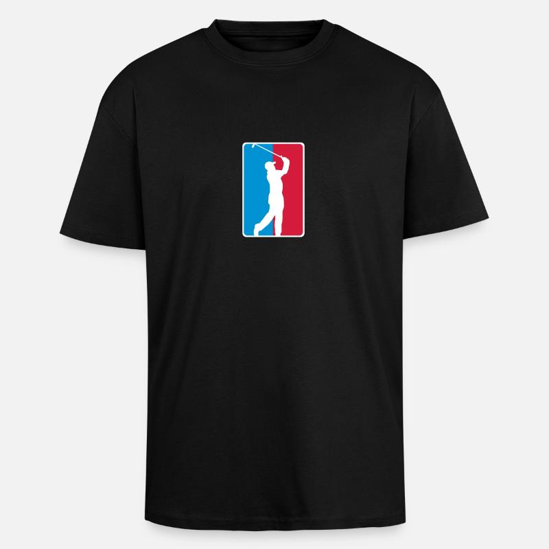 Golf Silhouette Logo - Unisex Oversized Heavyweight T-shirt - black