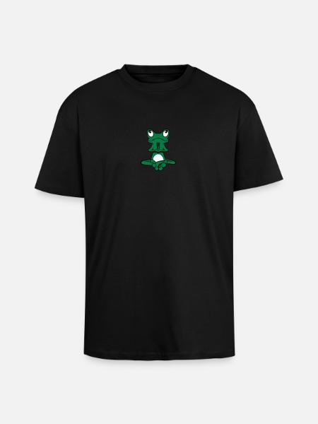 Frog meditation yoga - Unisex Oversized Heavyweight T-shirt - black