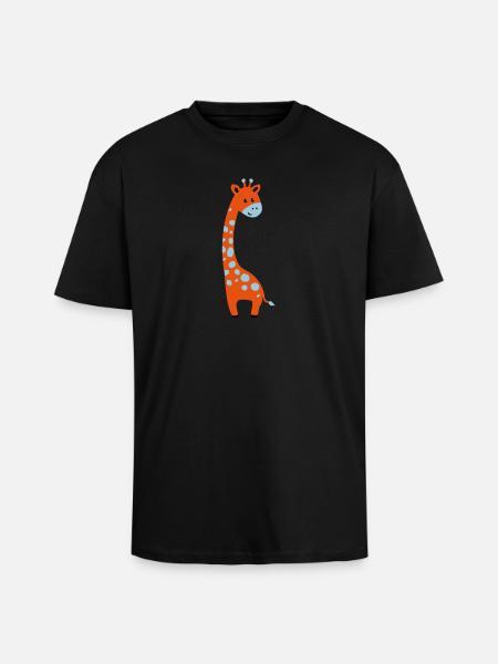 cute giraffe - Oversized Heavyweight Unisex T-Shirt - Schwarz