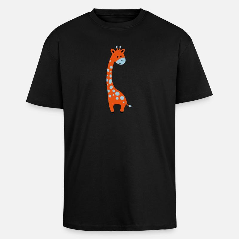cute giraffe - Oversized Heavyweight Unisex T-Shirt - Schwarz