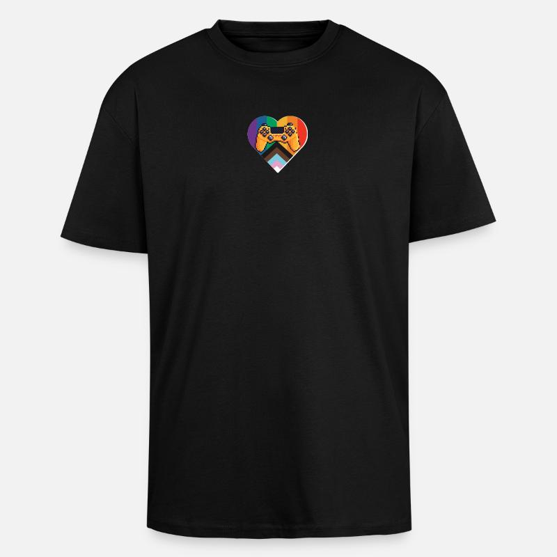 Pride Gaming Controller - Unisex Oversized Heavyweight T-shirt - black