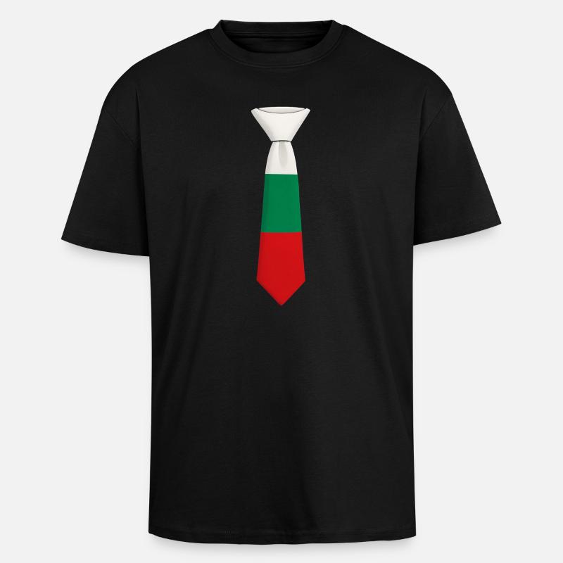 Cravate Bulgarie – Conception du drapeau - T-shirt unisexe oversize épais - noir
