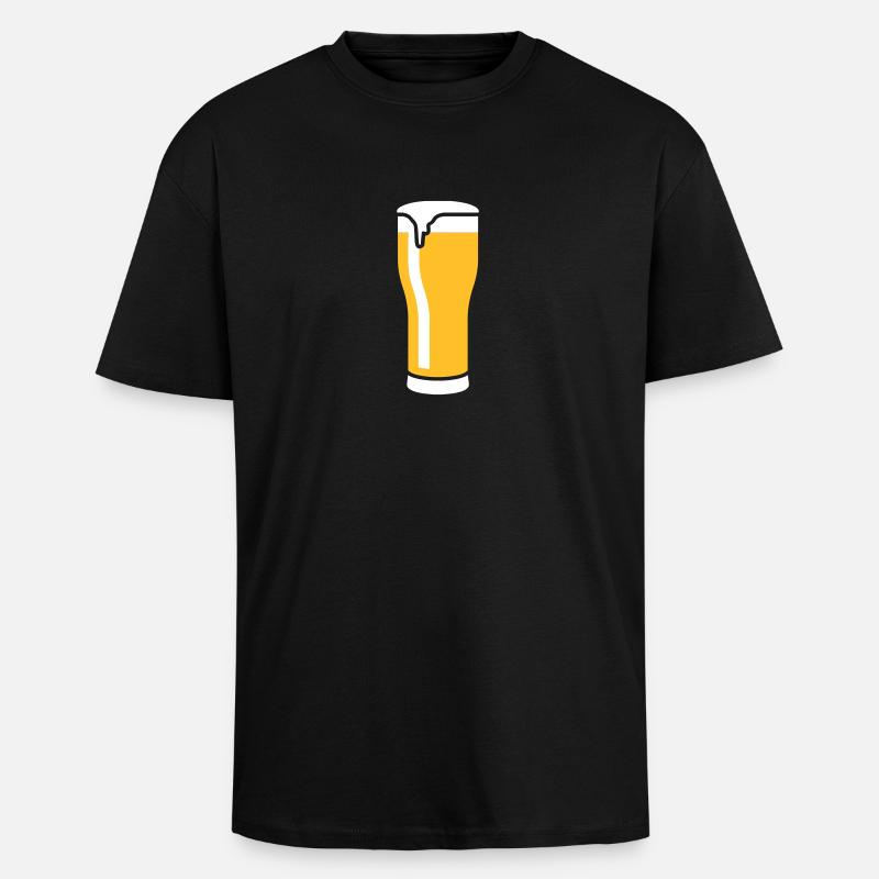 bier_glas_2c - Oversized Heavyweight Unisex T-Shirt - Schwarz