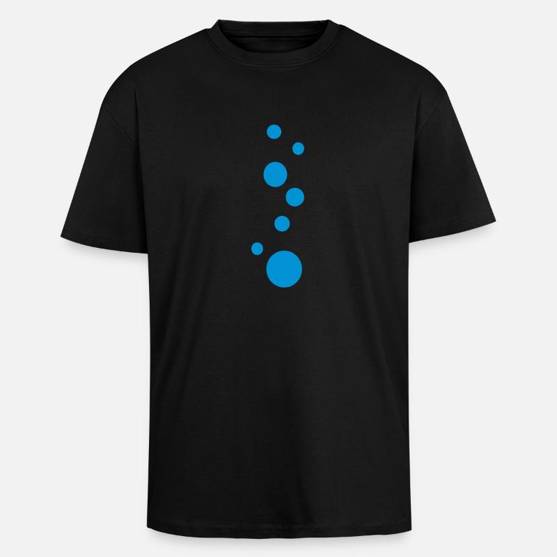 blue_bubbles pattern - Unisex Oversized Heavyweight T-shirt - black
