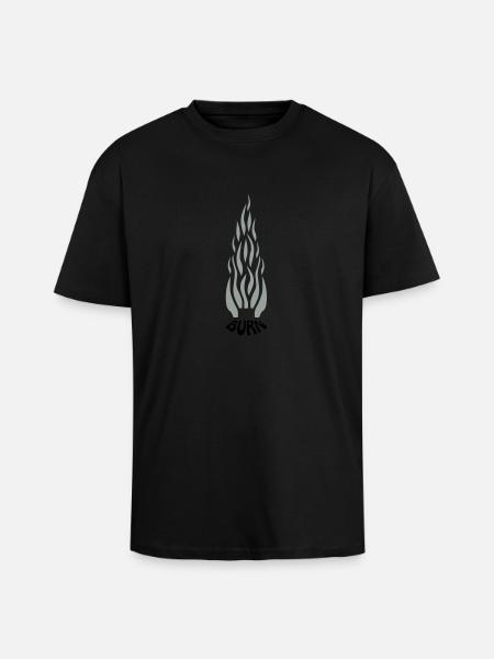 burn - T-shirt unisexe oversize épais - noir