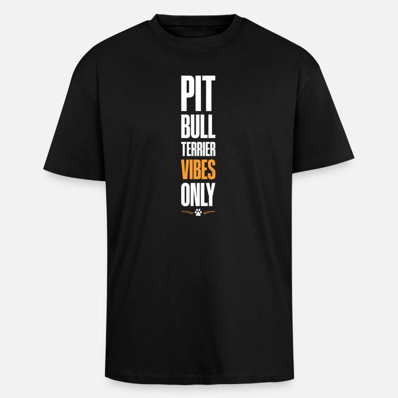 Pitbull Terrier Vibes Only - Unisex Oversized Heavyweight T-shirt - black