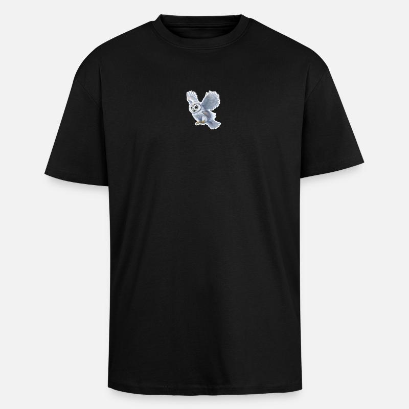 Celestial Owl Sticker - Unisex Oversized Heavyweight T-shirt - black