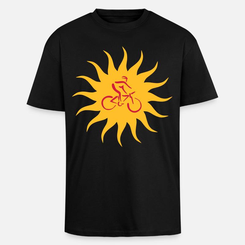 Biker Sonne - Oversized Heavyweight Unisex T-Shirt - Schwarz