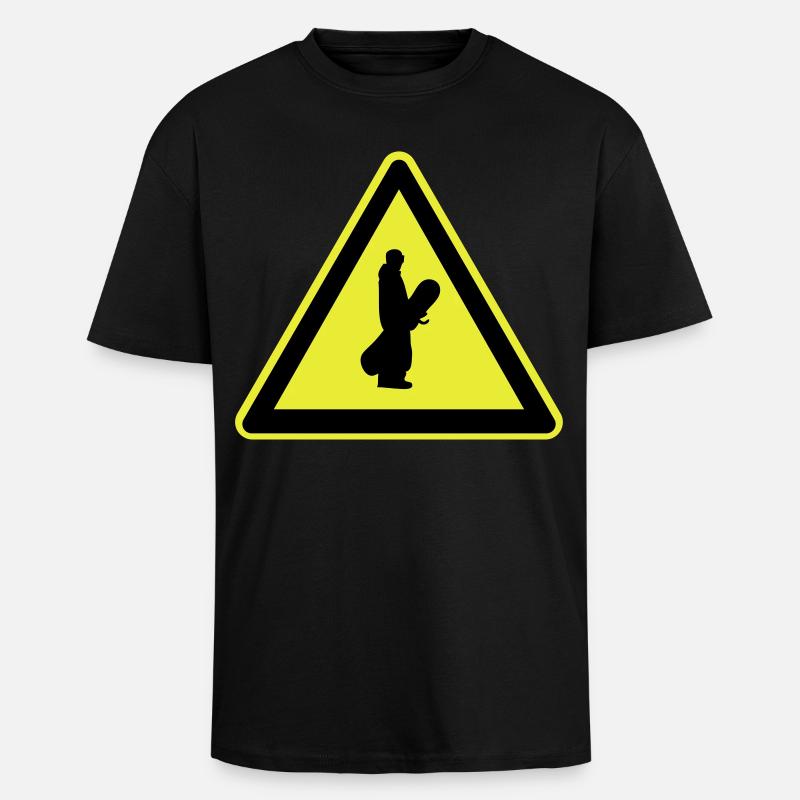 Snowboarder Schild - Oversized Heavyweight Unisex T-Shirt - Schwarz