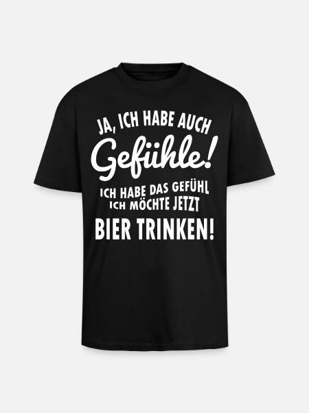Bier trinken! - Oversized Heavyweight Unisex T-Shirt - Schwarz