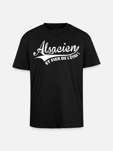 Alsacien et fier de l'être ! - T-shirt unisexe oversize épais - noir
