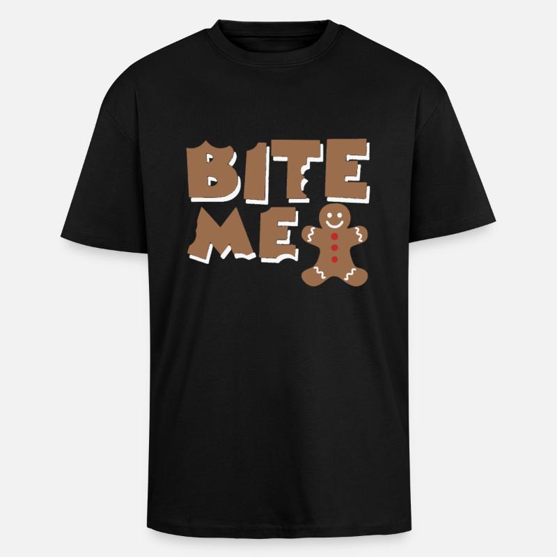 bite me - Unisex Oversized Heavyweight T-shirt - black