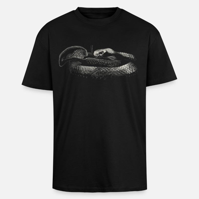 Schlange - Oversized Heavyweight Unisex T-Shirt - Schwarz
