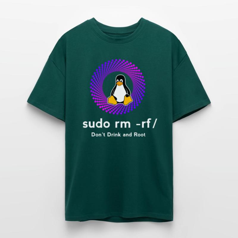 Computer Sys admin Penguin Nerd pc sudo rm -rf cod Unisex Oversized Heavyweight T-shirt