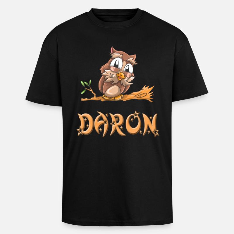 Eule Daron - Oversized Heavyweight Unisex T-Shirt - Schwarz