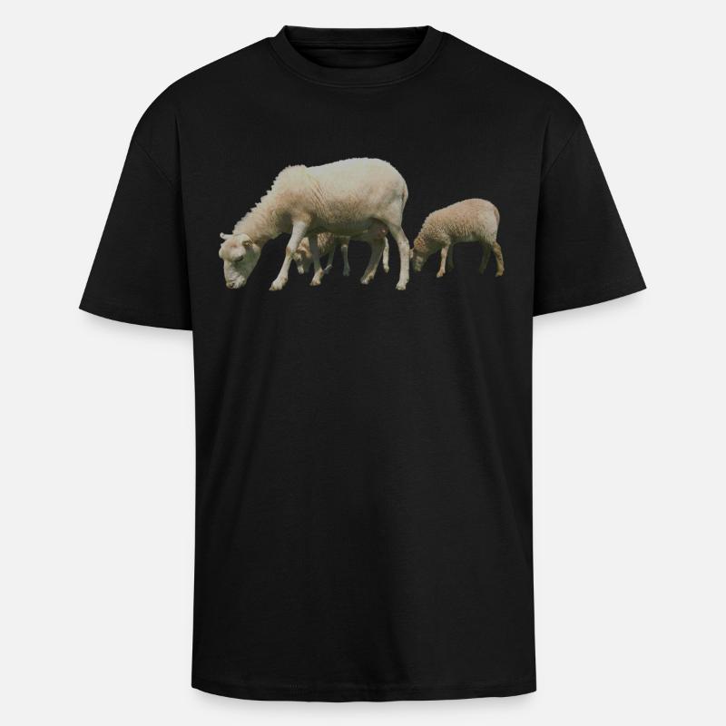 pecora - T-shirt unisex oversize pesante - nero