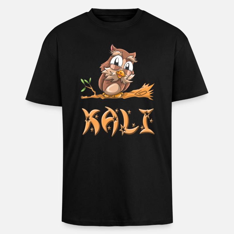 Eule Kali - Oversized Heavyweight Unisex T-Shirt - Schwarz