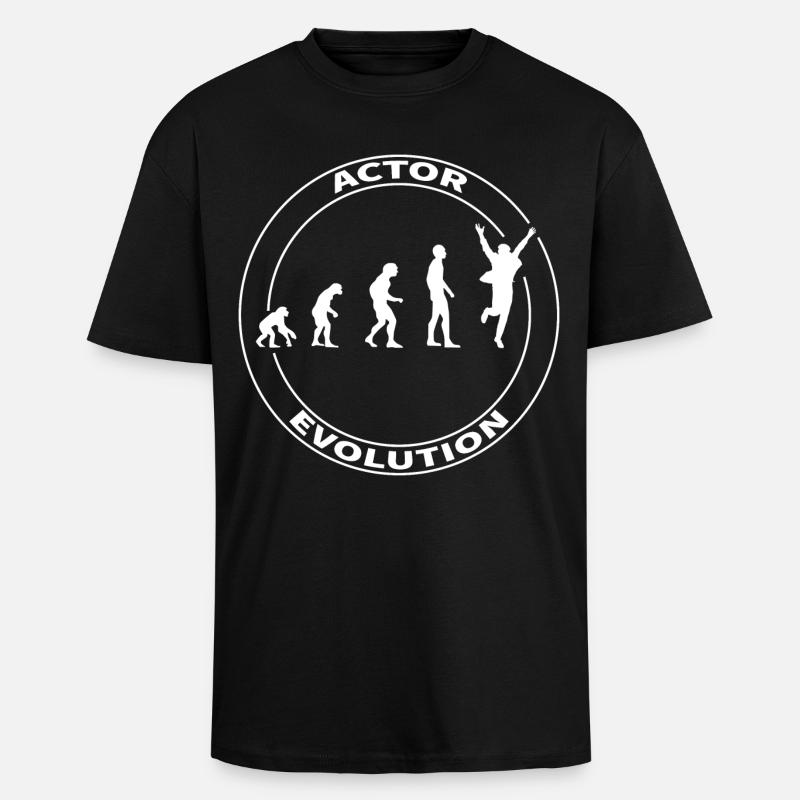 Evolution acteur acteur Hollywood drôle - T-shirt unisexe oversize épais - noir