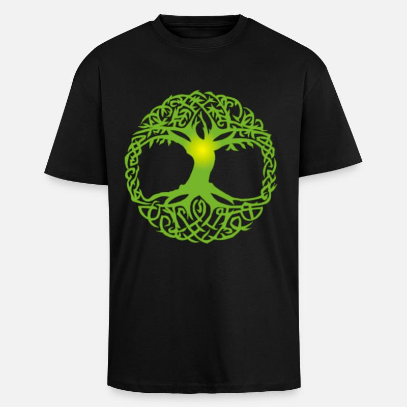 Celtic tree - Unisex Oversized Heavyweight T-shirt - black
