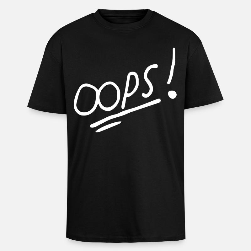 Vibrant Oops Handwritten Text Design - Unisex Oversized Heavyweight T-shirt - black