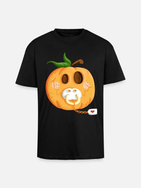 Baby Pumpkin Belly I Pregnancy I Gift - Unisex Oversized Heavyweight T-shirt - black