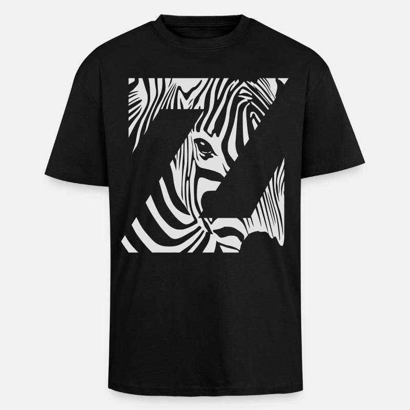 Zebra Mix Mono White - T-shirt unisexe oversize épais - noir