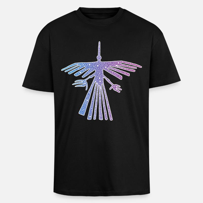Vogel von Nazca - Oversized Heavyweight Unisex T-Shirt - Schwarz