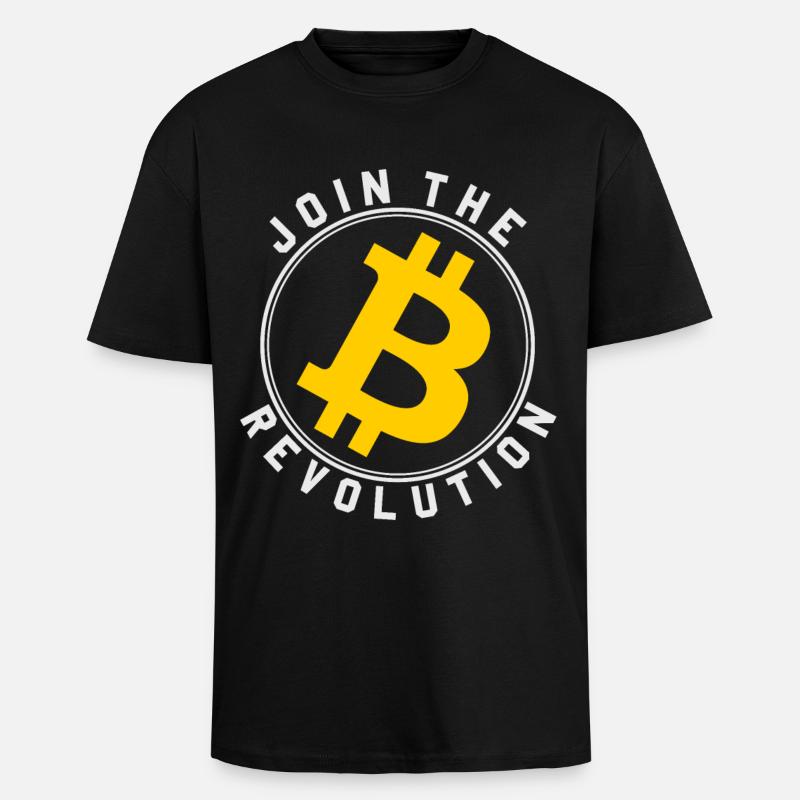 Das Bitcoin Revolutionszeichen - Oversized Heavyweight Unisex T-Shirt - Schwarz