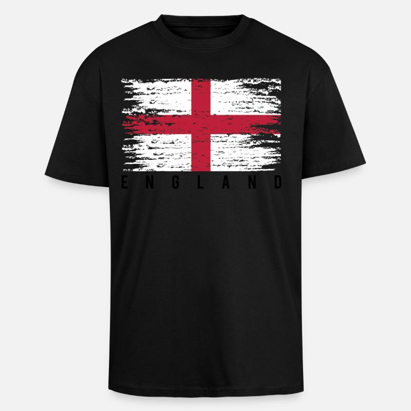 Englisches Kreuz mit Strähnen - Oversized Heavyweight Unisex T-Shirt - Schwarz
