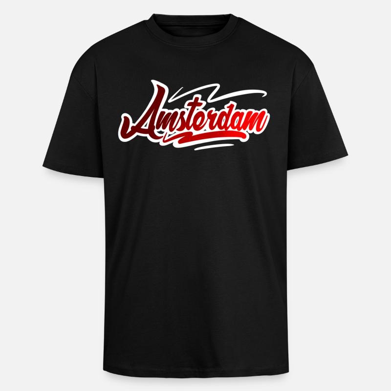 Amsterdam - Oversized Heavyweight Unisex T-Shirt - Schwarz