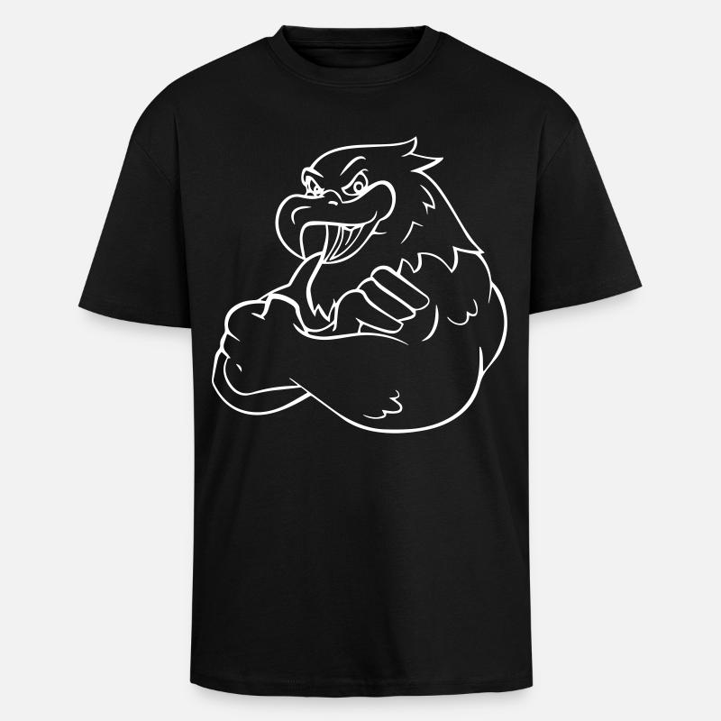 Comic Eagle - Design - Unisex Oversized Heavyweight T-shirt - black