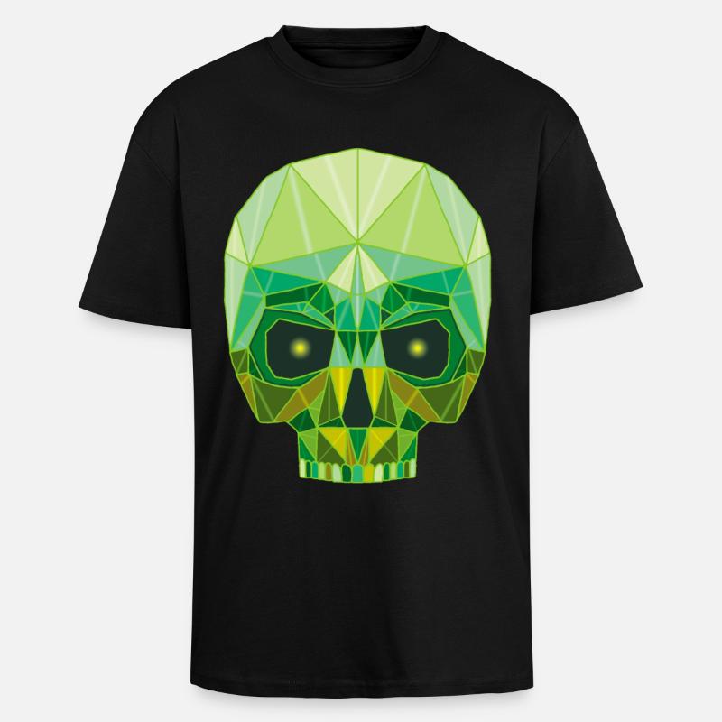 Smaragdgrüner Todeskopf - Oversized Heavyweight Unisex T-Shirt - Schwarz