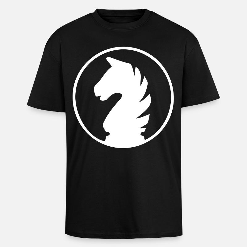 Echecs - Cheval - T-shirt unisexe oversize épais - noir