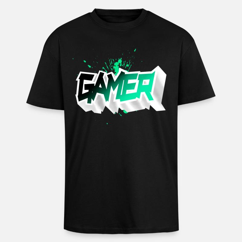Gamer - Oversized Heavyweight Unisex T-Shirt - Schwarz
