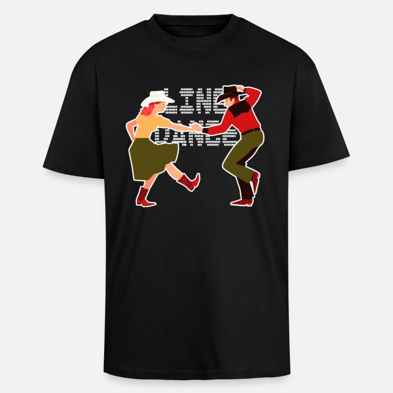 Line Dance - Oversized Heavyweight Unisex T-Shirt - Schwarz