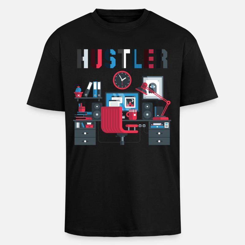 Bourreau de travail - T-shirt unisexe oversize épais - noir