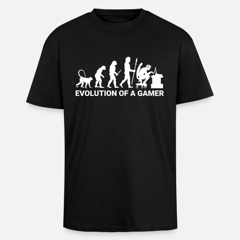 Evolution Gamer - Oversized Heavyweight Unisex T-Shirt - Schwarz