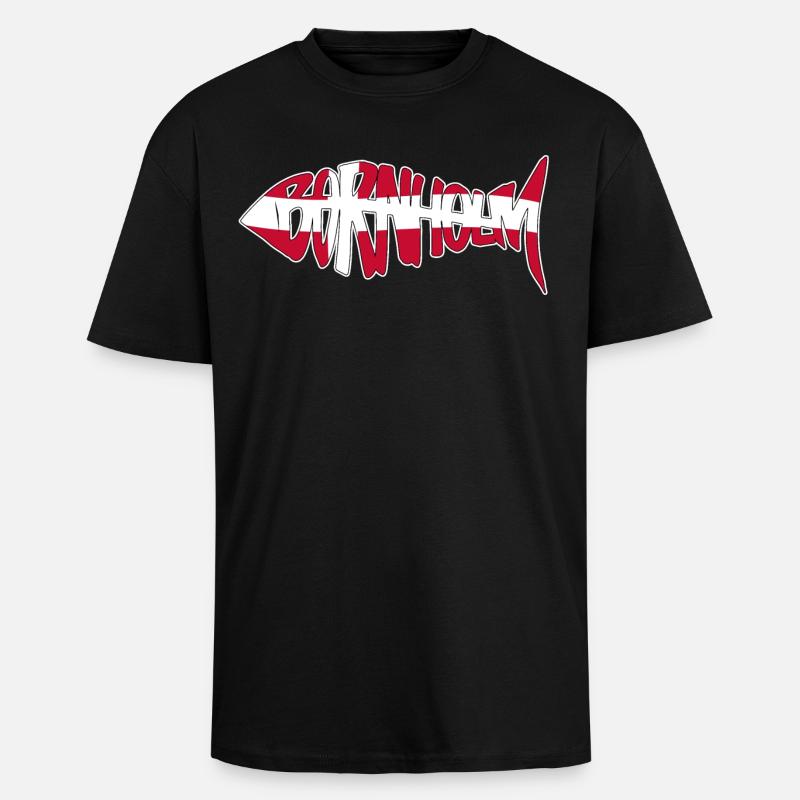 Poisson de Bornholm - Conception - T-shirt unisexe oversize épais - noir