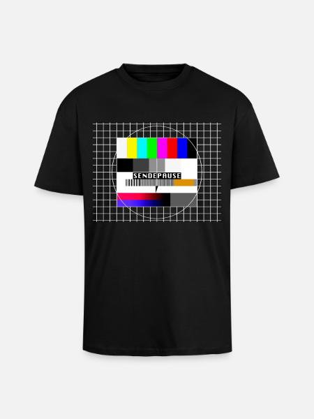 Test billede broadcast pause 80'erne 90'erne part kostume - Unisex oversized heavyweight t-shirt - sort