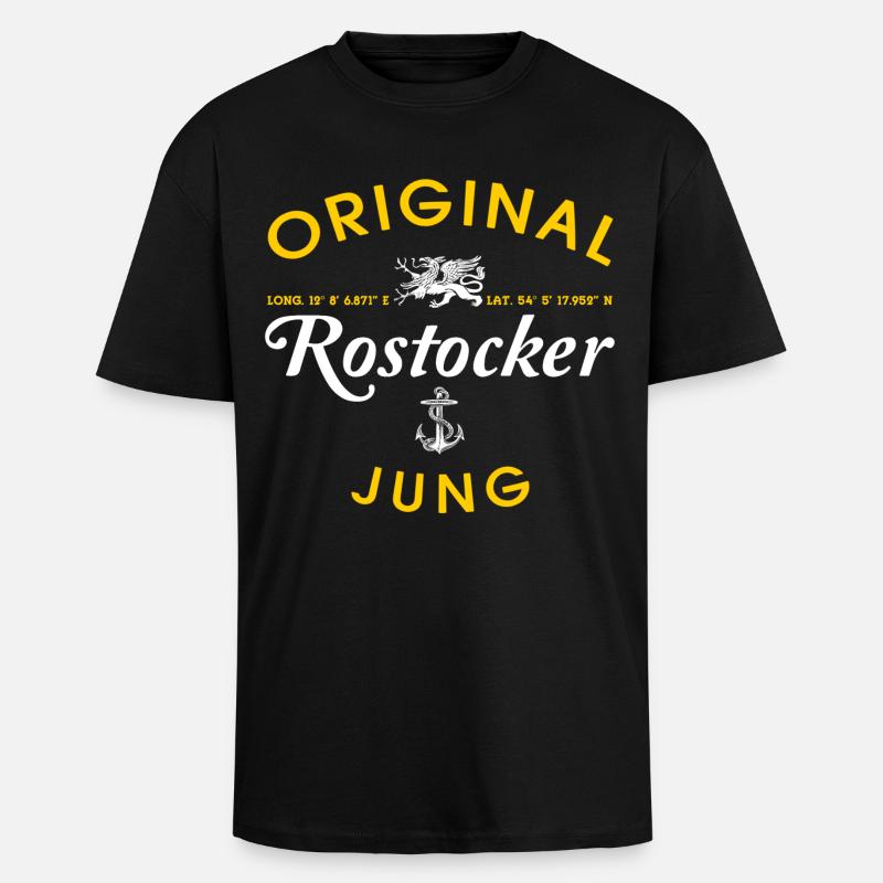Original Rostocker Jung - Oversized Heavyweight Unisex T-Shirt - Schwarz