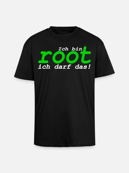 Ich bin root ich darf das - Oversized Heavyweight Unisex T-Shirt - Schwarz